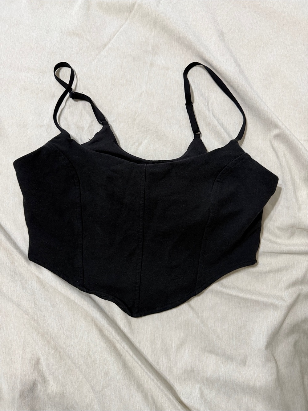 ALO Yoga Black Corset-Style Bandeau Crop Top